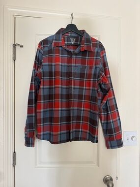 Mountain Hardwear Red, Blue and Brown Plaid Long-Sleeve Button-Down Shirt
